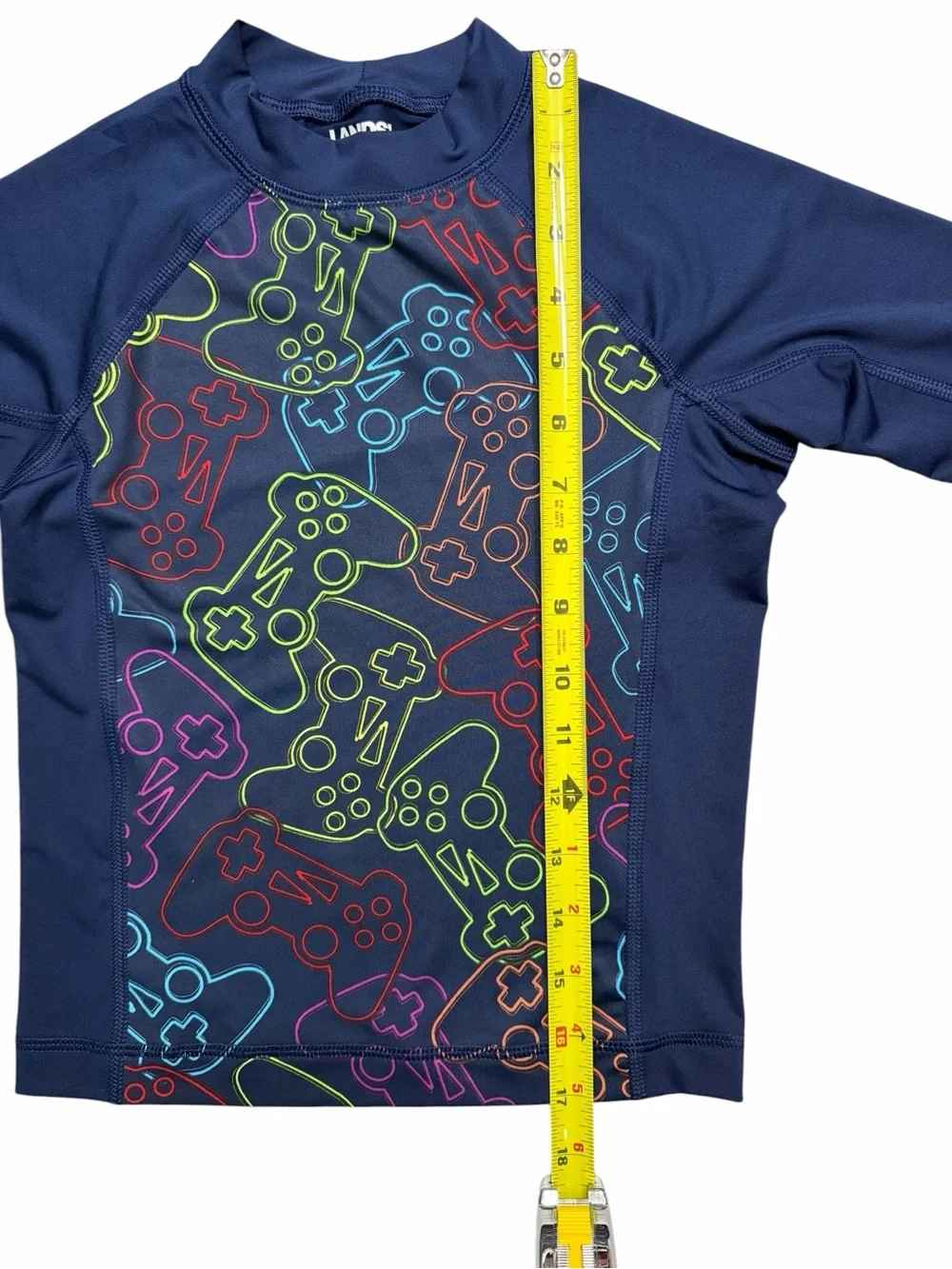 Lands' End Kids' Long-Sleeve Rashguard Set - Navy Gamer & Tie-Dye Orange NWOT